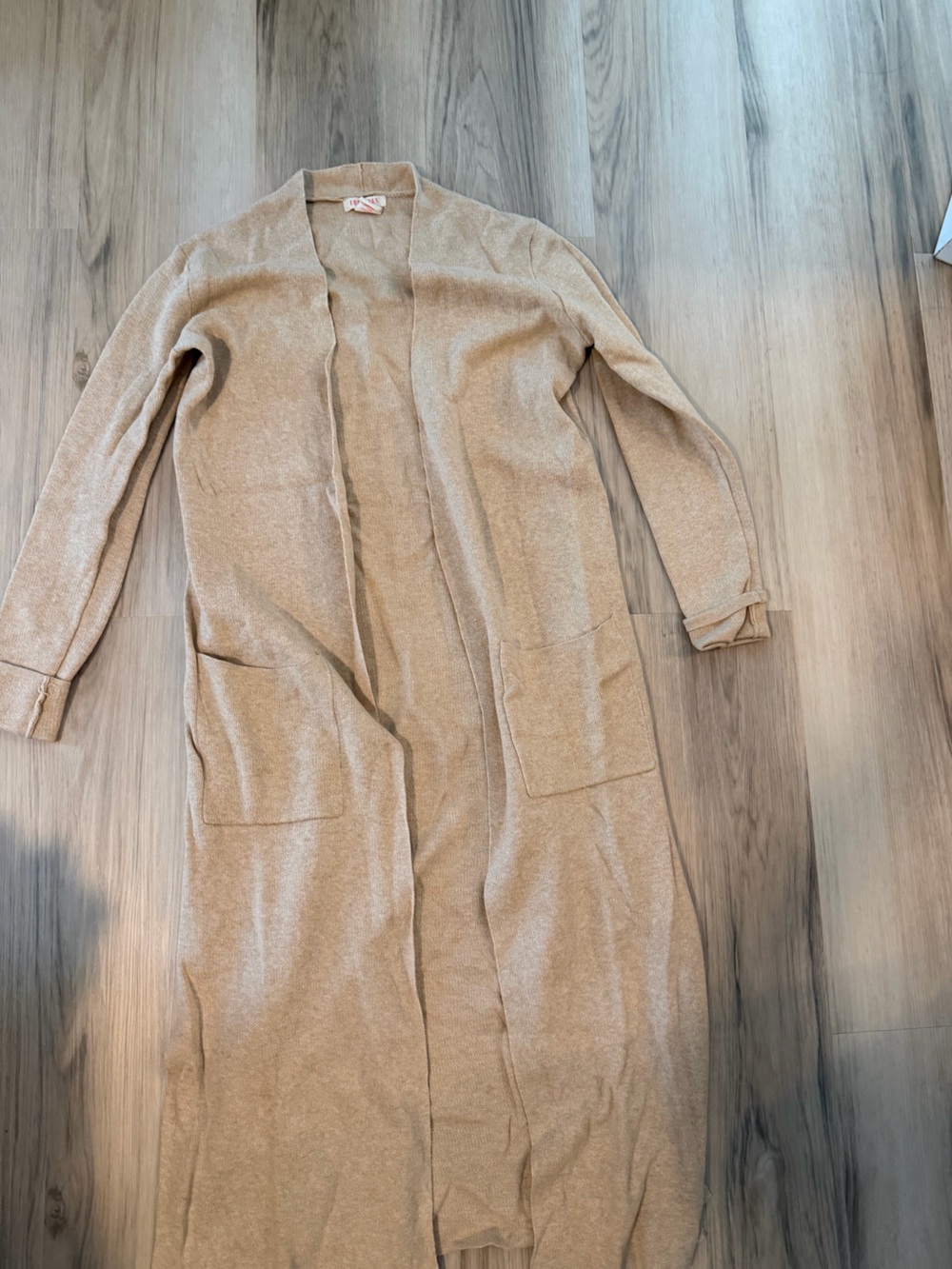 Soft Longline Open Cardigan - Beige